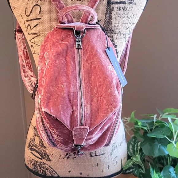 REBECCA MINKOFF Medium Julian Velvet Backpack - Picture 9 of 11